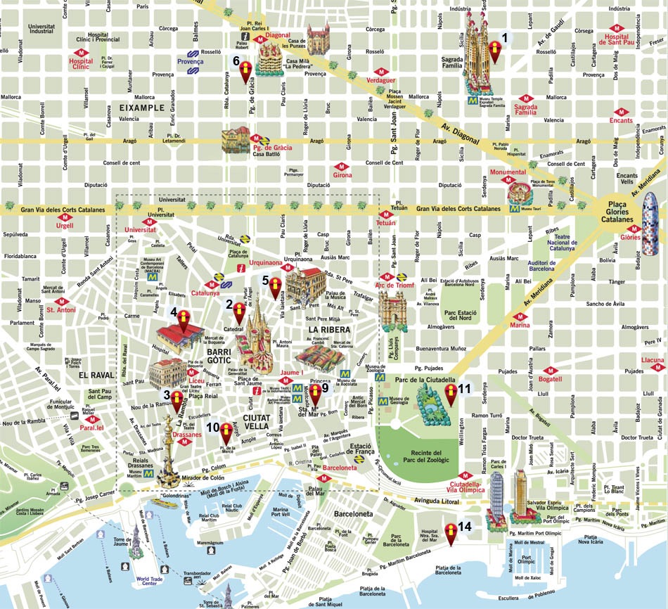 barcelona tour google maps