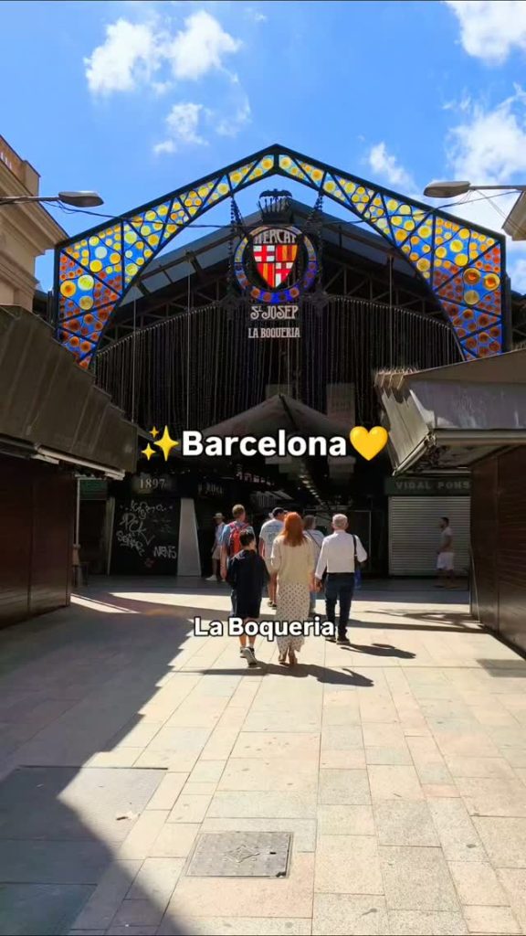 Entrance to La Boqueria market in Barcelona.