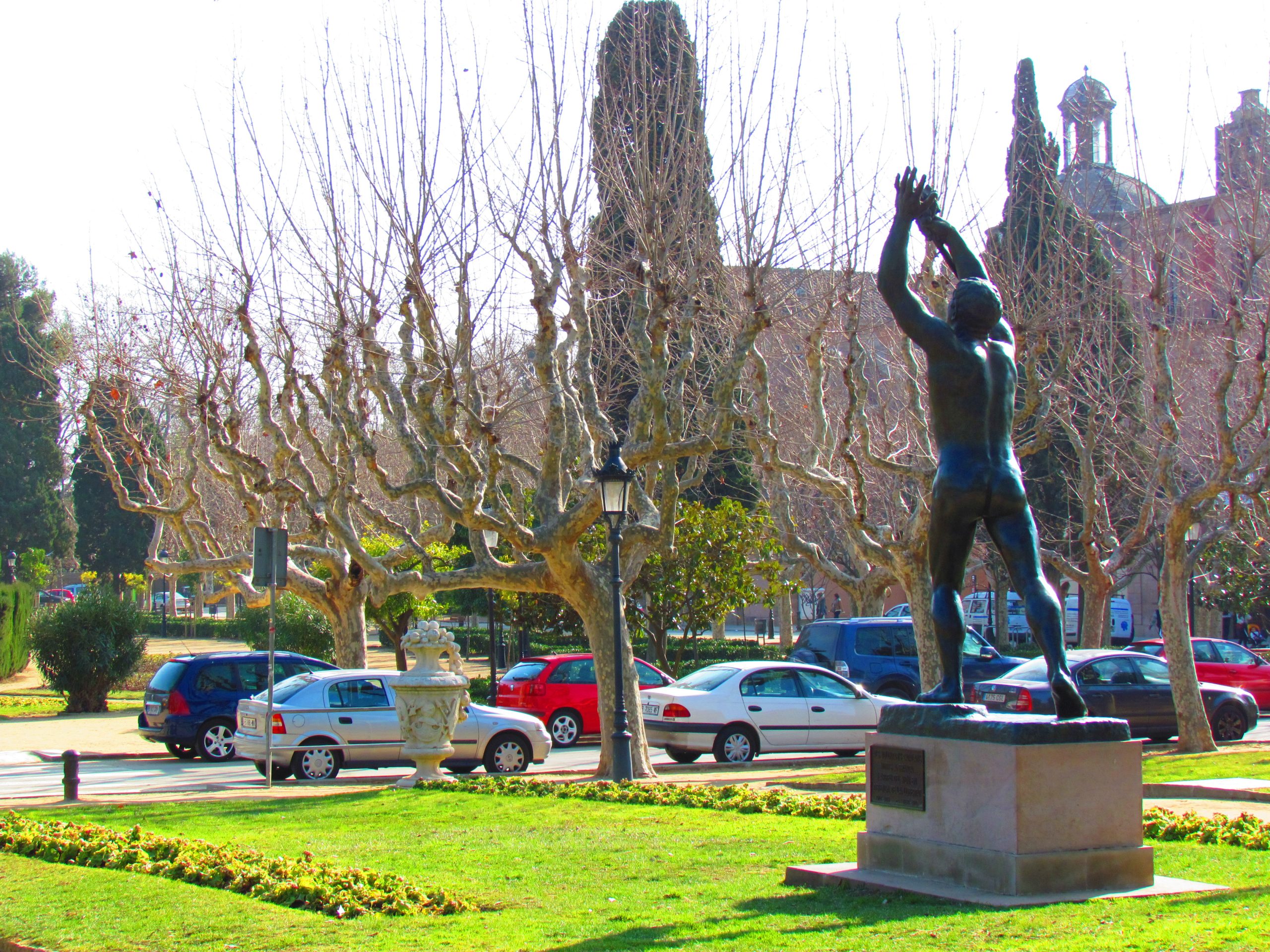Garden statue near Parc de la Ciutadella in Barcelona.